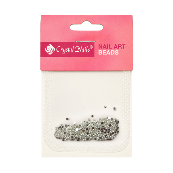 Crystal Nails - METÁL KÖRÖMGYÖNGY UTÁNTÖLTŐ - FÉLGYÖNGY - silver 1,5mm