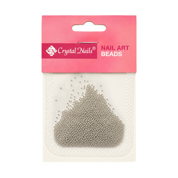 Crystal Nails - METÁL KÖRÖMGYÖNGY UTÁNTÖLTŐ - GYÖNGY - silver 0,6mm