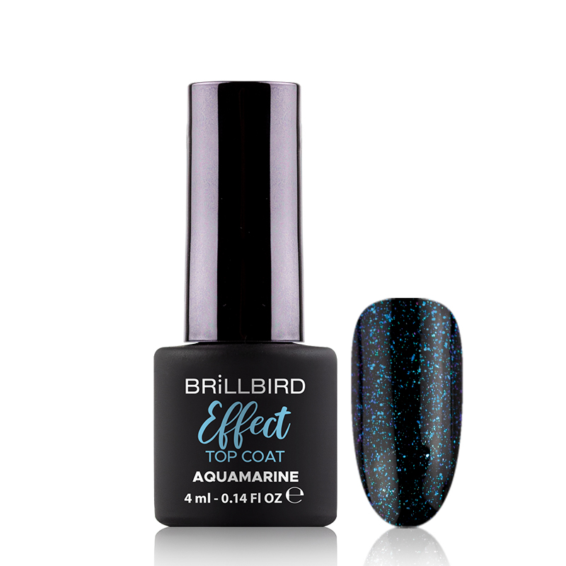 BrillBird - Effect Top Coat - Aquamarine 4 ml