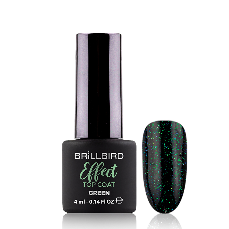 BrillBird - Effect Top Coat - Green 4 ml