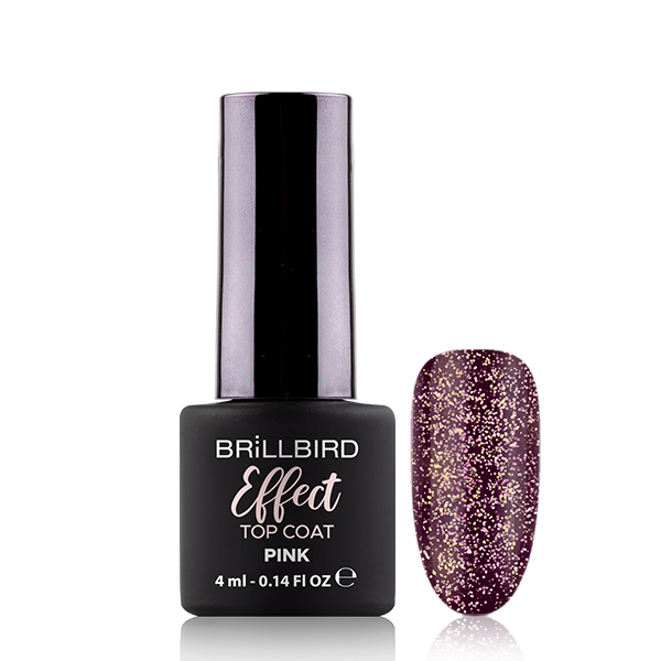 BrillBird - Effect Top Coat - Pink 4 ml