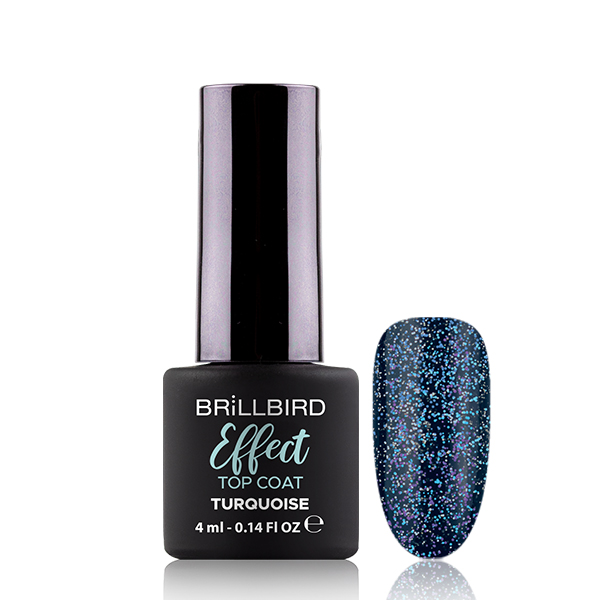 BrillBird - Effect Top Coat - Turquoise 4 ml