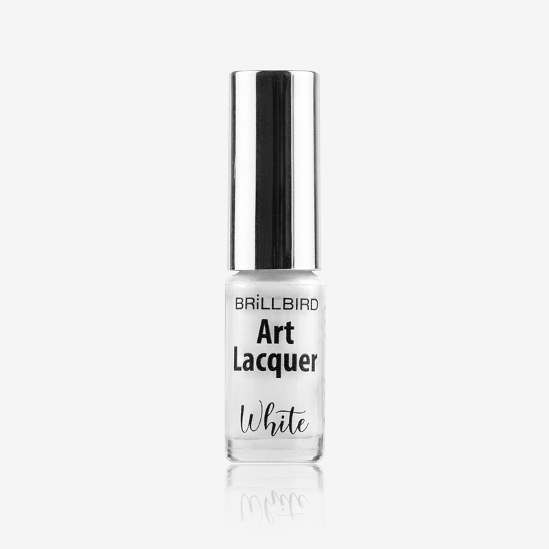 BrillBird - ART LACQUER FEHÉR TŰECSETES KÖRÖMLAKK 3ml