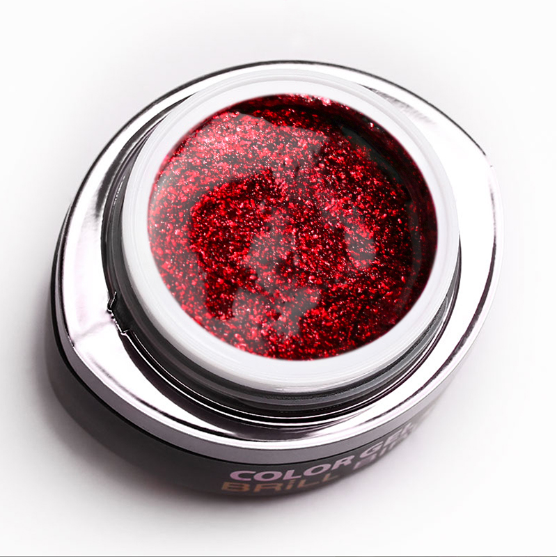 BrillBird - Glamour Gel 13 csillogó piros színes zselé 5ml