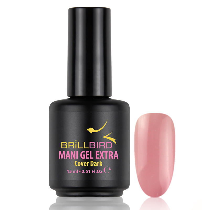 BrillBird - Mani Gel Extra - Cover Dark 15 ml - Saját köröm erősítő gél lakk alap