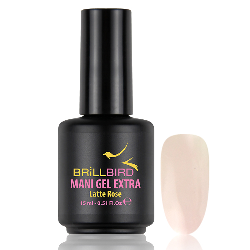 BrillBird - Mani Gel Extra - Latte Rose 15 ml - Saját köröm erősítő gél lakk alap