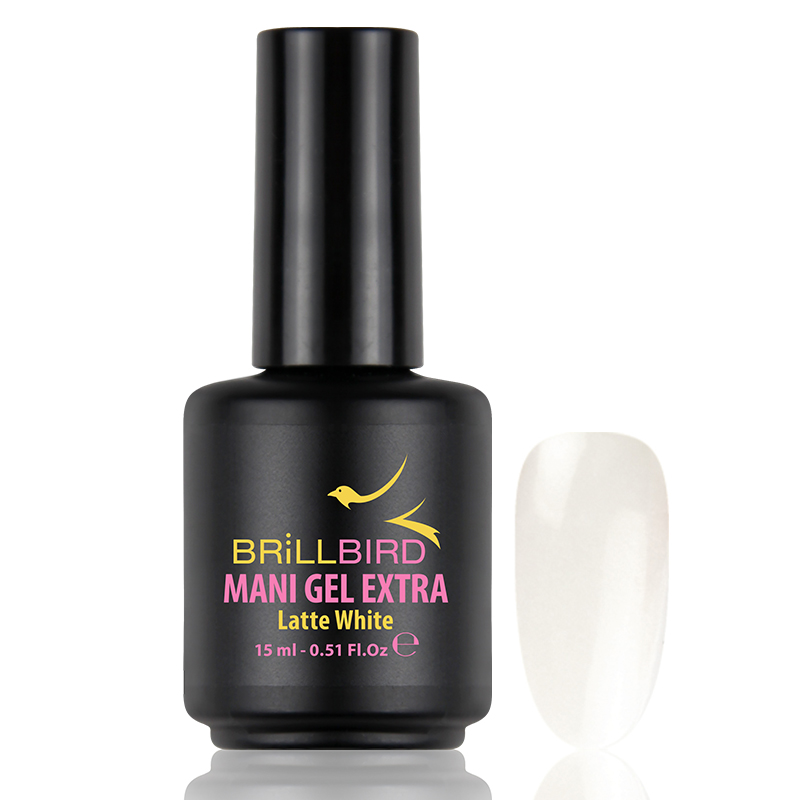 BrillBird - Mani Gel Extra - Latte White 15 ml - Saját köröm erősítő gél lakk alap