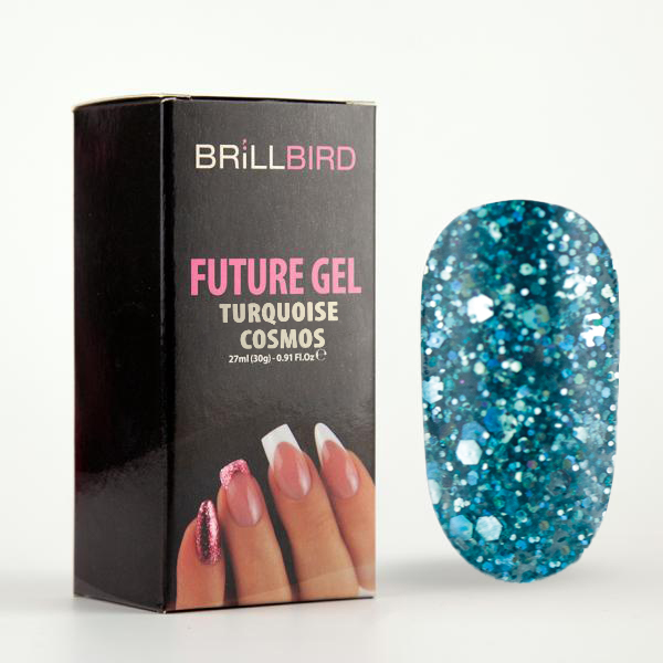 BrillBird - Future Gel Turquoise Cosmos /Polygel Akril Zselé/ 30g
