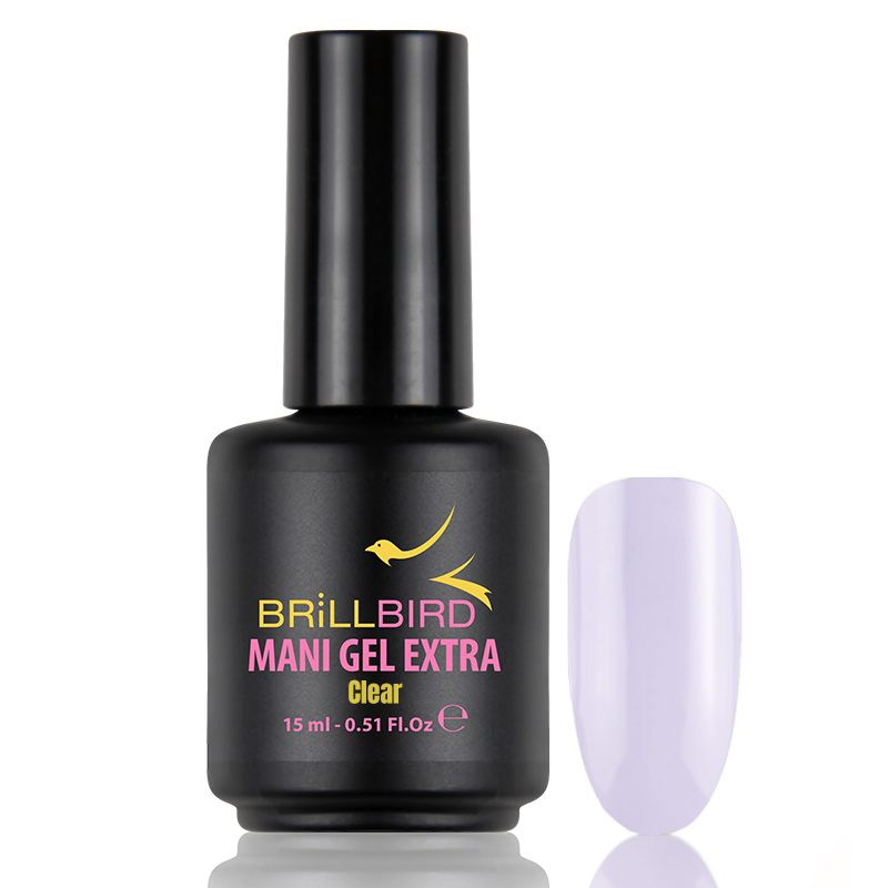 BrillBird - Mani Gel Extra - Clear 15 ml - Saját köröm erősítő gél lakk alap