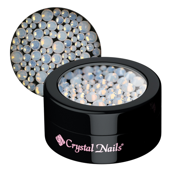 Crystal Nails - Opál strasszkő vegyes méretekben - white