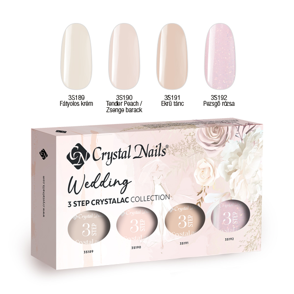 Crystal Nails - Wedding 3 STEP CrystaLac készlet (4x4ml)