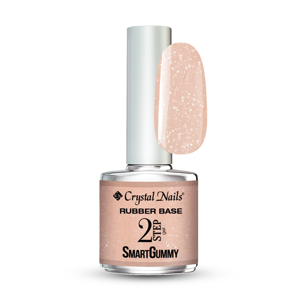 Crystal Nails - 2S SmartGummy Rubber base gel - Nr8 Shimmer Peach 8ml