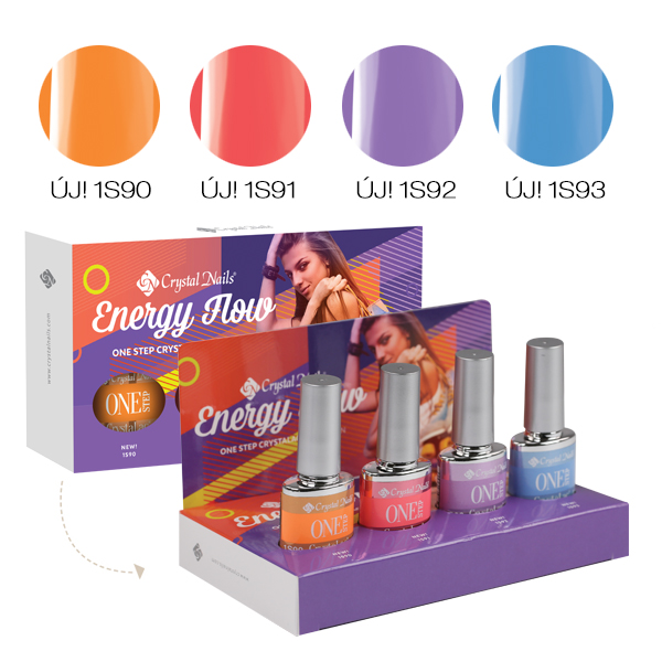 Crystal Nails - Energy Flow ONE STEP CrystaLac készlet (4x4ml)