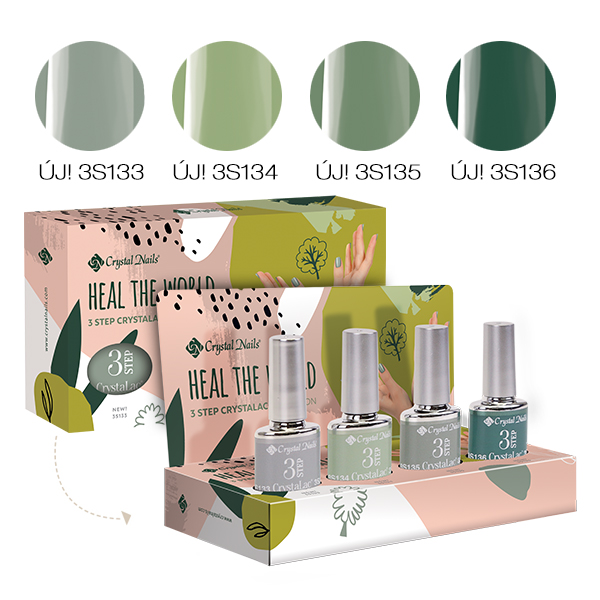 Crystal Nails - Heal the world 3 STEP CrystaLac készlet (4x4ml)