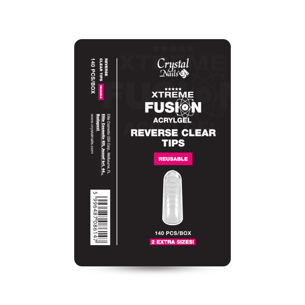 Crystal Nails - Xtreme Fusion AcrylGel-hez Reverse Clear Tip - 140 db-os