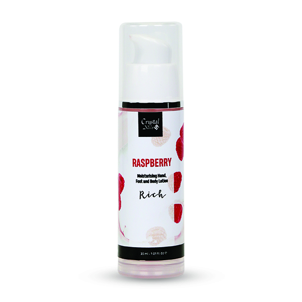 Crystal Spa - Moisturising Hand, Foot and Body Lotion - Raspberry Lotion - Rich 30ml