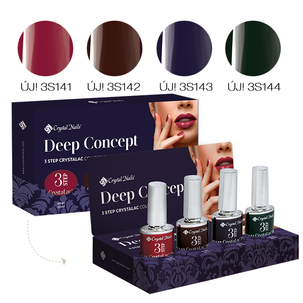 Crystal Nails - Deep Concept 3 STEP CrystaLac készlet (4x4ml)