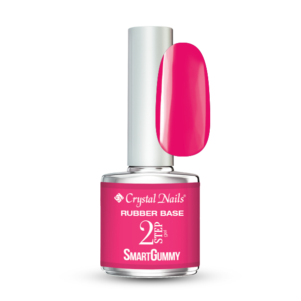 Crystal Nails - 2S SmartGummy Rubber base gel - Nr19 Electric Pink 8ml
