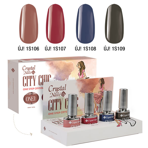 Crystal Nails - City Chic ONE STEP CrystaLac készlet (4x4ml)
