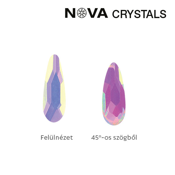 Crystal Nails - NOVA Crystals Gems Formakő - 2x6 mm csepp (aurora)