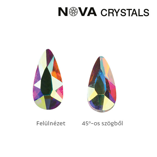Crystal Nails - NOVA Crystals Gems Formakő - 5x3 mm csepp (crystal AB)
