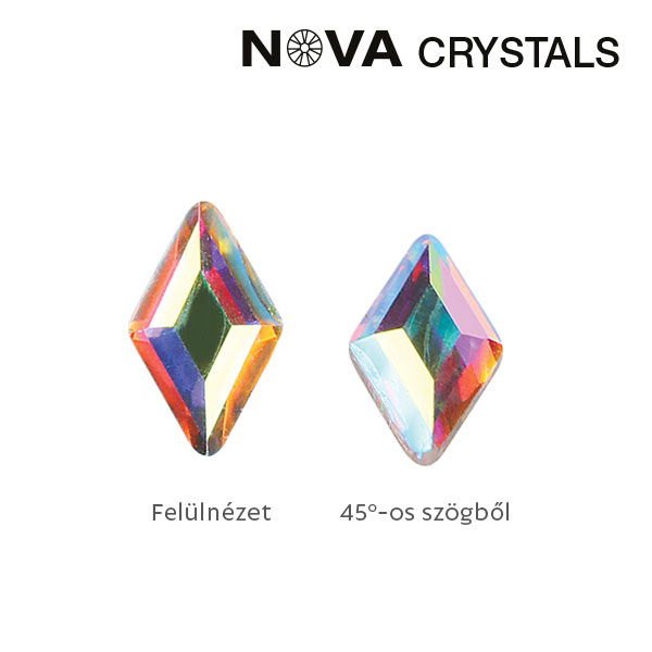 Crystal Nails - NOVA Crystals Gems Formakő - 3x5 mm rombusz (crystal AB)