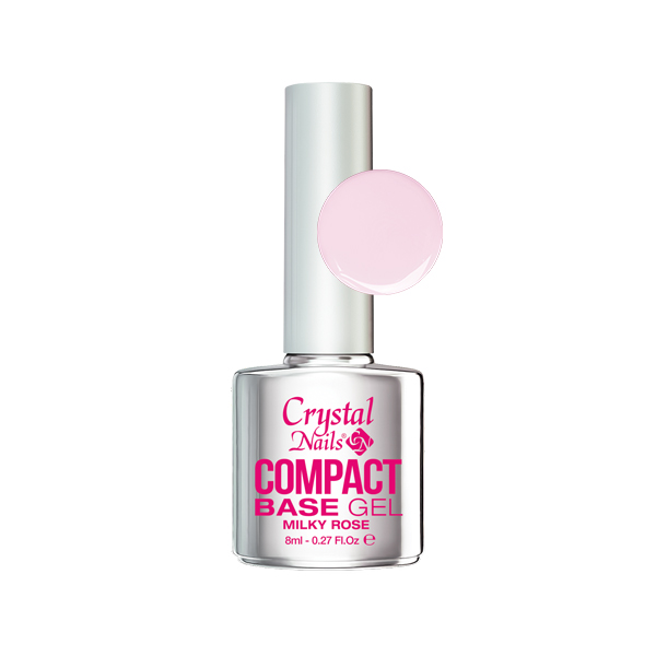 Crystal Nails - Compact Base gel milky rose - 8ml