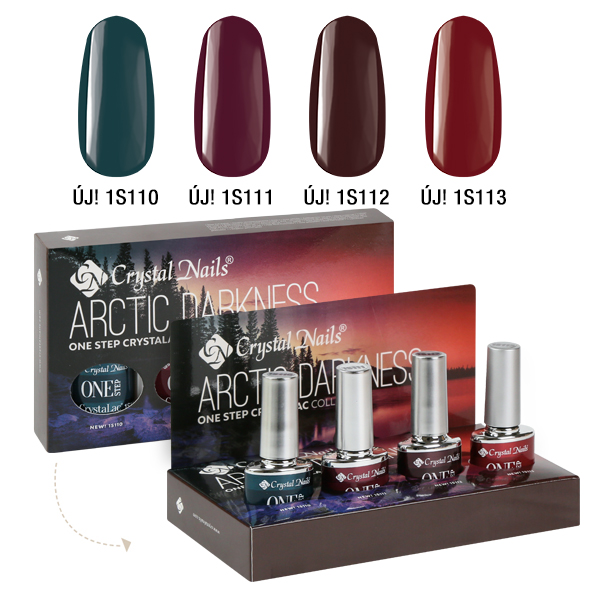 Crystal Nails - Arctic Darkness ONE STEP CrystaLac készlet (4x4ml)