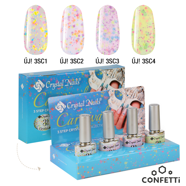 Crystal Nails - Carnival 3 STEP CrystaLac készlet (4x4ml)