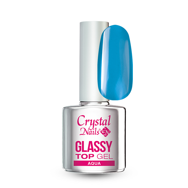 Crystal Nails - Glassy Top Gel 4ml - Aqua