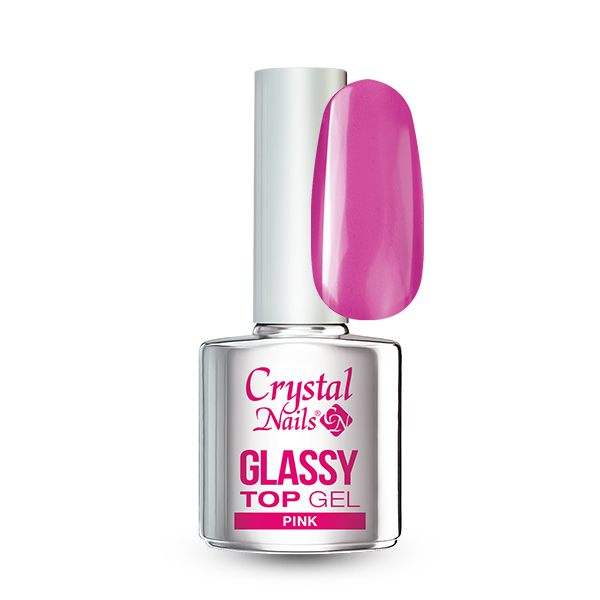 Crystal Nails - Glassy Top Gel 4ml - Pink