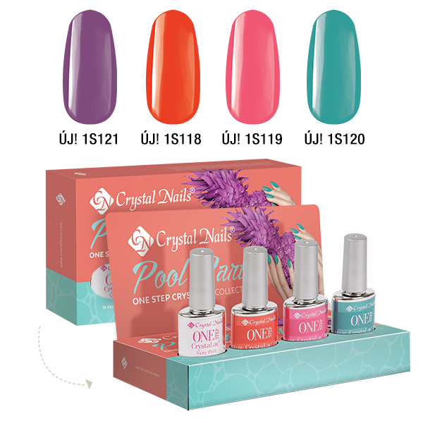 Crystal Nails - Pool Party ONE STEP CrystaLac készlet (4x4ml)