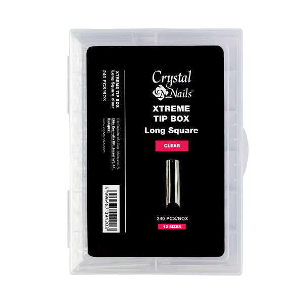 Crystal Nails - Xtreme Tip Box - Long Square clear