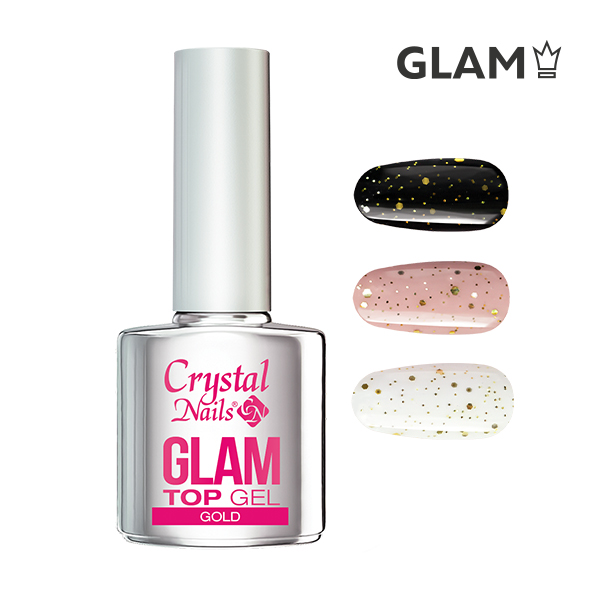 Crystal Nails - Glam top gel 4ml - Gold