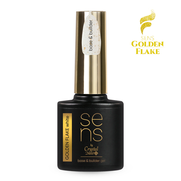 Sens by Crystal Nails - SENS GOLDEN FLAKE base gel - white 10ml