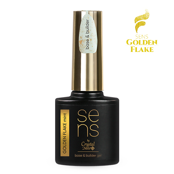 Sens by Crystal Nails - SENS GOLDEN FLAKE base gel - mint 10ml