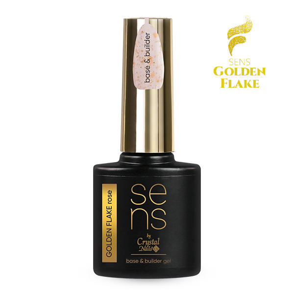 Sens by Crystal Nails - SENS GOLDEN FLAKE base gel - rose 10ml