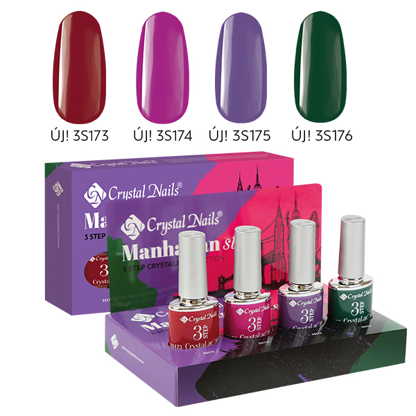 Crystal Nails - Manhattan Style 3 STEP CrystaLac készlet (4x4ml)