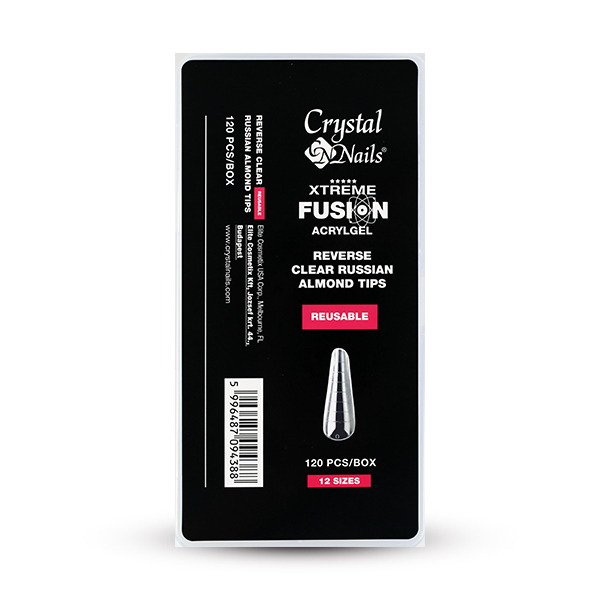 Crystal Nails - XTREME FUSION ACRYLGEL-HEZ Russian Almond Reverse Clear tip 120db