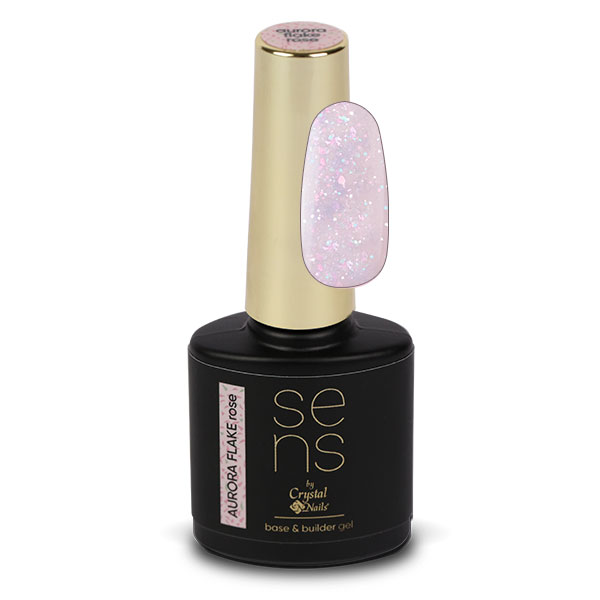 Sens by Crystal Nails - SENS AURORA FLAKE base&builder gel -  rose 10ml