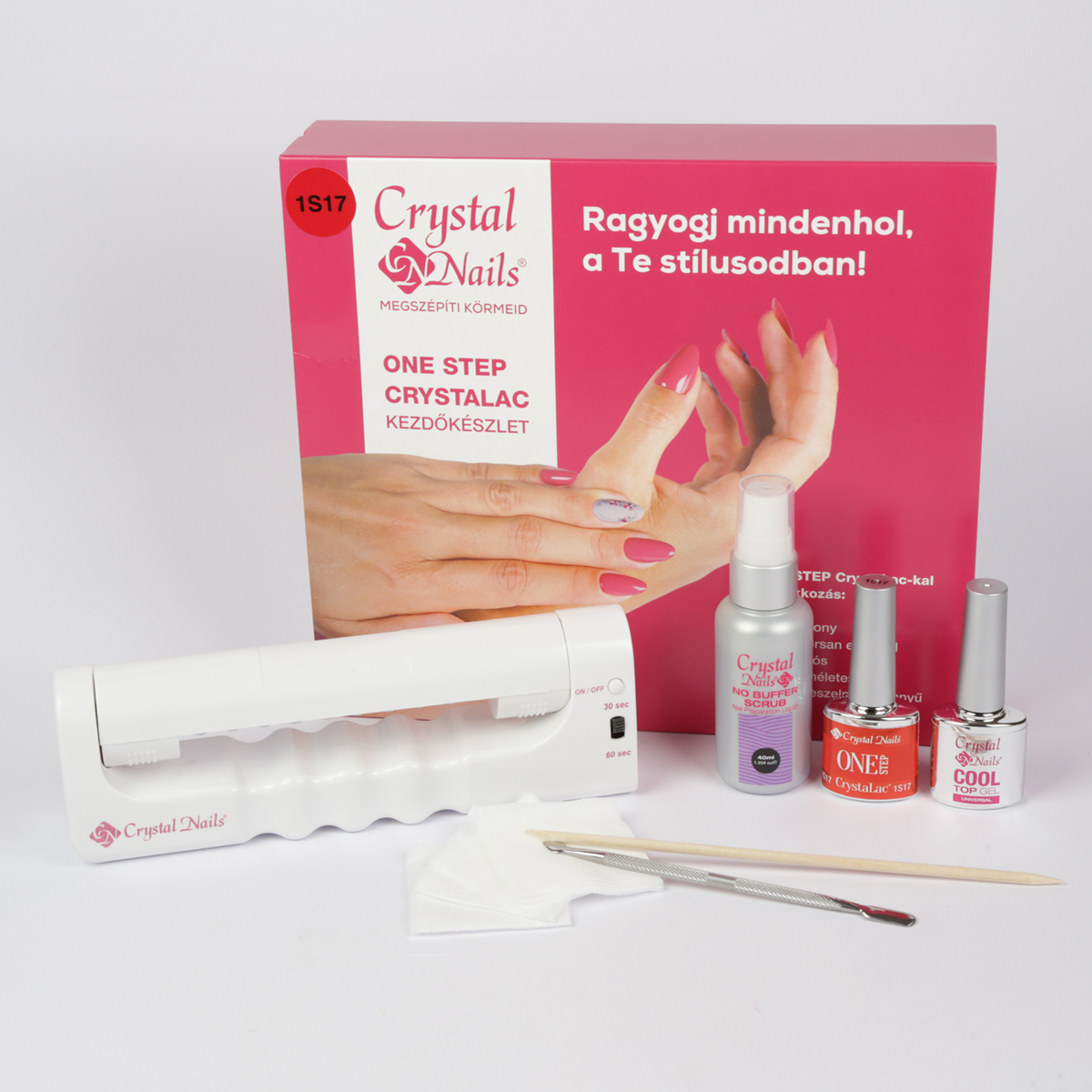 Crystal Nails - No Buffer ONE STEP CrystaLac Starter Készlet #1S17