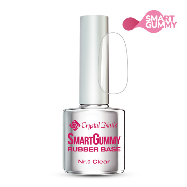 Crystal Nails - SmartGummy Rubber base gel - Nr.0 Clear 8ml