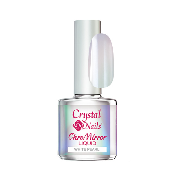 Crystal Nails - ChroMirror króm liquid 4ml - White Pearl