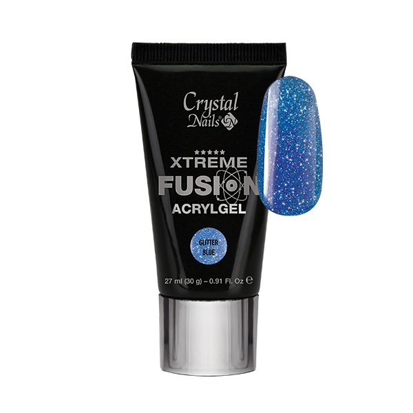 Crystal Nails - Xtreme Fusion AcrylGel - Glitter Blue 30g