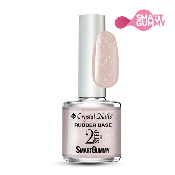 Crystal Nails - 2S SmartGummy Rubber base gel - Nr49 Shimmer Ecru 8ml