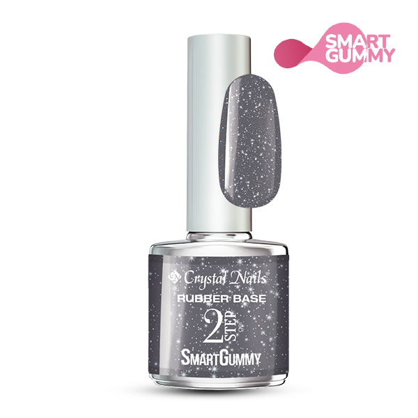 Crystal Nails - 2S SmartGummy Rubber base gel - Nr53 Shimmer Grey 8ml
