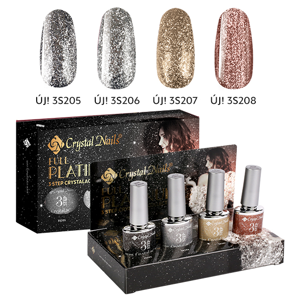Crystal Nails - Full Platinum 3 STEP CrystaLac készlet (4x4ml)