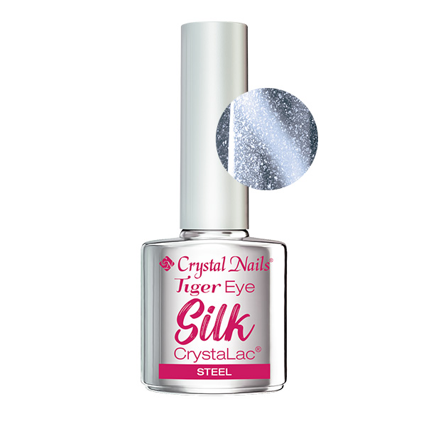 Crystal Nails - Tiger Eye Silk CrystaLac - Steel 4ml