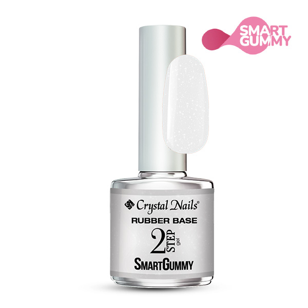 Crystal Nails - 2S SmartGummy Rubber base gel - Nr48 Shimmer White 8ml