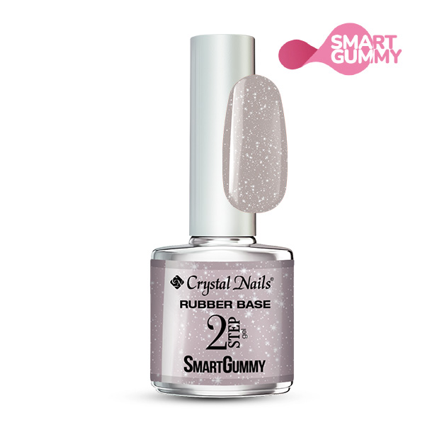 Crystal Nails - 2S SmartGummy Rubber base gel - Nr52 Silver Cloud 8ml